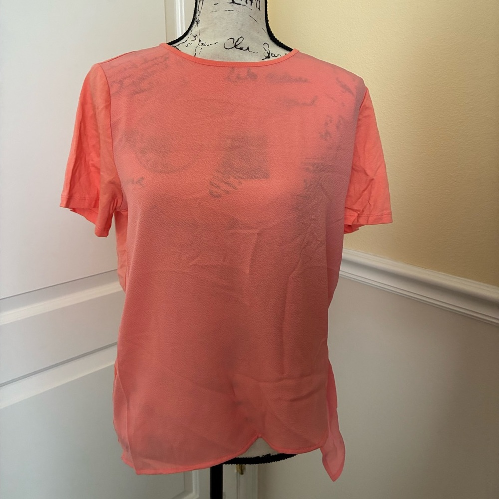 NWT Michael kors desert flower peach top size medium